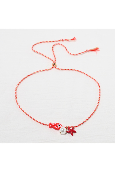 Choice 25xh0406-7 Colorful Bohemian Ceramic Fish Pendant Necklace for Women A...