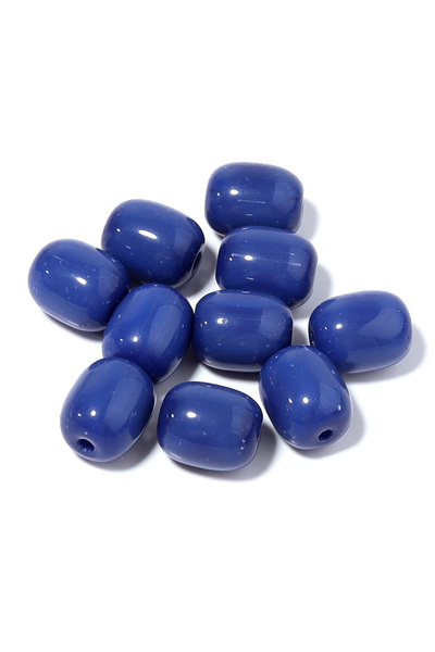 Choice10 Royal Blue 30pcs/lot 8x10mm Barrel Shape Glass Oval Bead Solid Color...