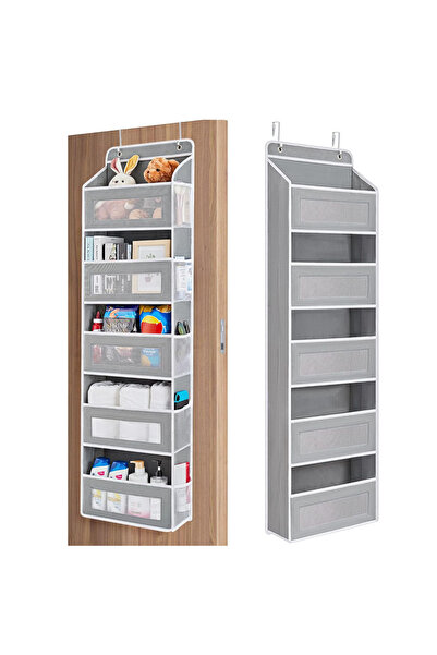 Choice Dark Gray Over the Door Organizer Storage 5 Shelf Hanging Door Organiz...