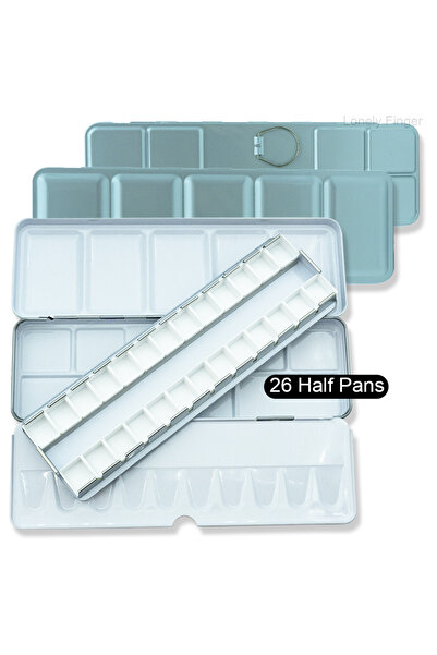 Choice1 Silver 26 Pans Travel Watercolor Paint Palette: Empty Water Color Tin...