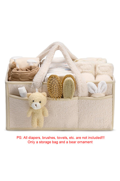 Choice Beige PANGDUBE Plush Diaper Stackers & Caddies Diaper Bag with Teddy B...