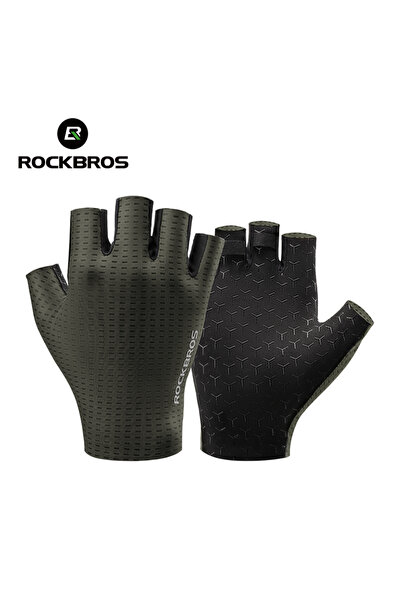ROCKBROS XL S376-GR Bike Gloves Half Finger MTB Cycling Gloves Anti-Slip Shoc...