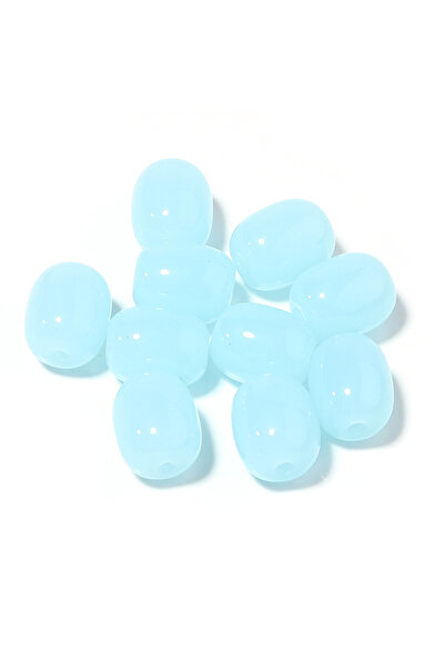 Choice9 Light Blue 30pcs/lot 8x10mm Barrel Shape Glass Oval Bead Solid Color ...