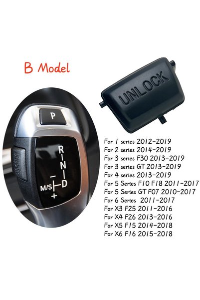 Choice B Model Matte Black ABS Car GearShift Knob P UNLOCK Button Switch Cove...