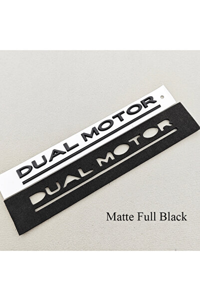 Choice Matte Full Black 3D ABS Car Logo DUAL MOTOR Performance Sticker Rear T...
