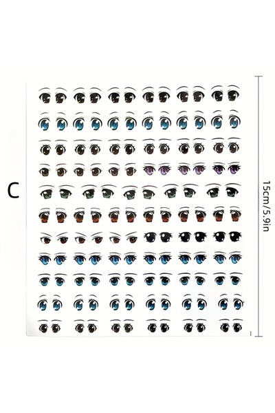 choice2 C 12 Different Models of Eye and Mouth Stickers, Handmade DIY Clay Do...
