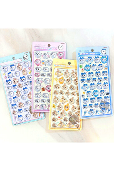 Choice4 4pcs 3D Stereo Relief Stickers Kawaii Cartoon Waterproof DIY Decor St...