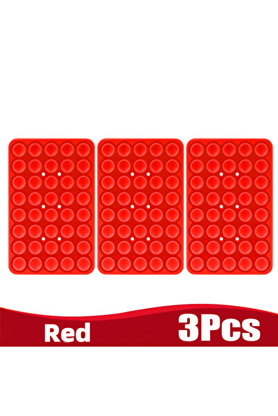 Choice Red 3Pcs Silicone Suction Cup Phone Holde Multifunctional Fixed Anti-s...
