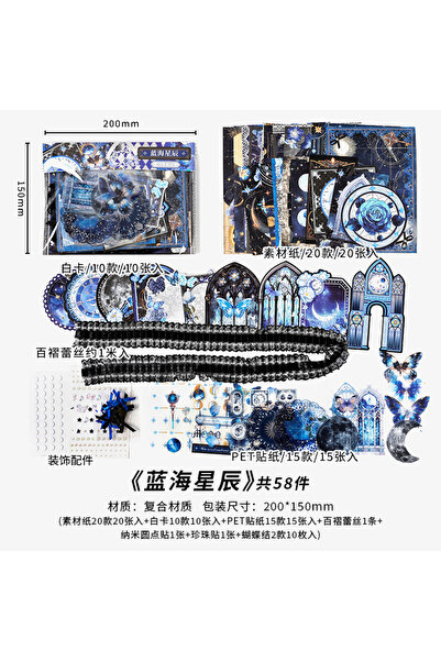 Choice1 A 58pcs Vintage Painted pattern Sticker Material Pack DIY Scrapbook M...