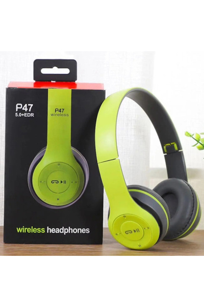 Choice4 Green Fone Wireless Bluetooth Headphones HIFI Stereo Foldable P47 Ear...