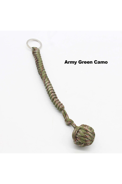 Choice Army Green Camo Outdoor Safety Protection Black Monkey Fist Steel Ball...