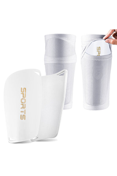 Choice17 S White Loogdeel Kids Youth Soccer Shin Guards with Sleeves, Slip in...