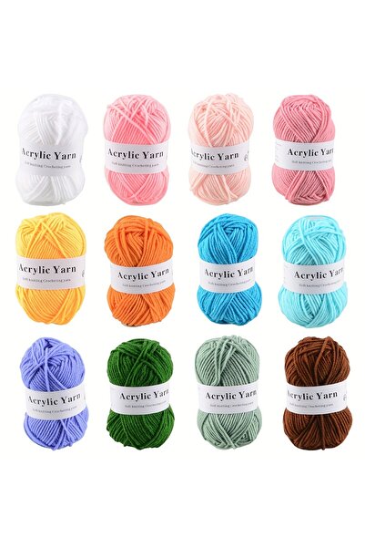 Choice A-12pcs 12/24pcs 100% Acrylic Hand Knitting Yarn for Crocheting Sweate...