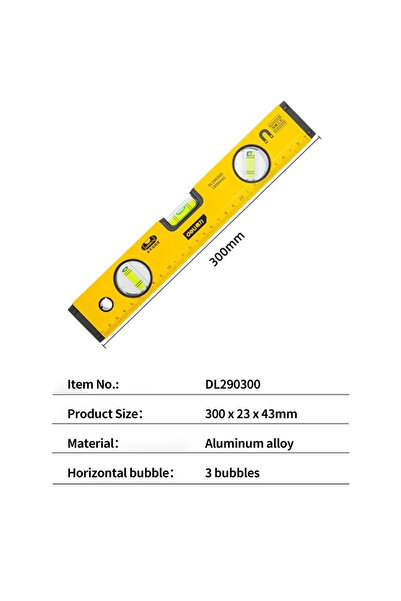 Choice1 DL290300 Deli High Precision Spirit Level Magnetic High Bearing Ruler...