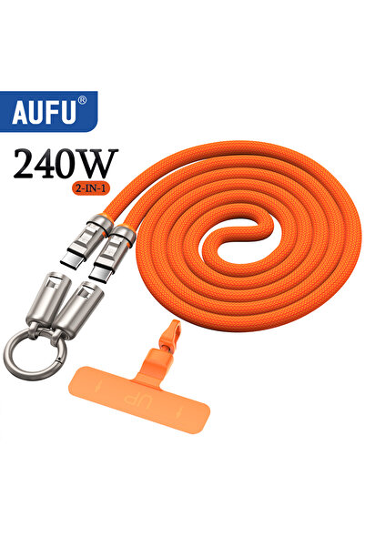 Choice 1.2m Orange AUFU 240W Type-C To Type-C PD3.1 5A Fast Charging Cable 2I...