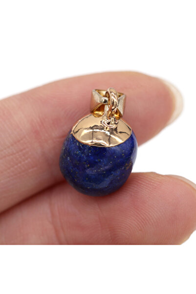Choice Lapis lazuli 2pc Natural Stone Pendants Reiki Heal Small Round Lapis l...