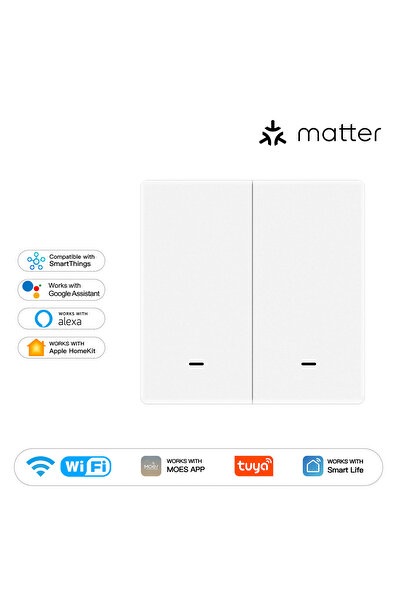 choice2 مفتاح إضاءة ذكي MOES Matter WH ثنائي القنوات بتقنية WiFi من MOES، زر ...