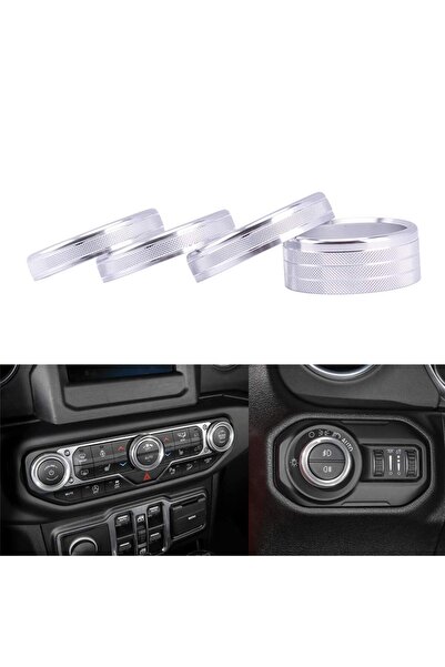 Choice4 Silver 4Pieces Car Headlight Air Conditioner Knob Cover Switch Button...