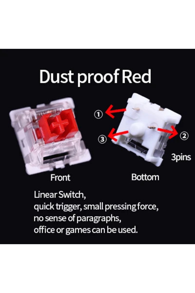 GGBEE 110pcs Dustproof Red Outemu Dustproof Switch Blue Red Black Brown RGB C...