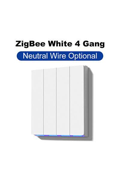 Choice5 ZigBee White 4 Gang GIRIER Tuya Smart ZigBee Wall Switch WiFi Smart B...