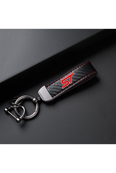 Choice1 Red High-Grade Leather Car Ring Keychain Trinket Zinc Alloy Keyrings ...