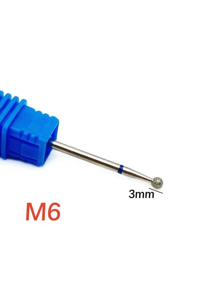 Choice7 M6 3.0 mm 1Pcs Small Ball Cuticle Clean Diamond Nail Drill Bit Profes...