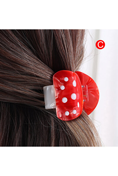 Choice C red acetic small cute mushroom hair claw clip for girl Vegetable ser...