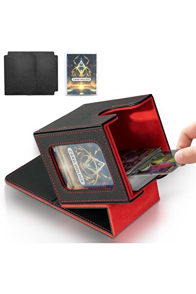 Choice18 Black red 100+ Load Trading Card Deck Box for MTG Commander Display ...