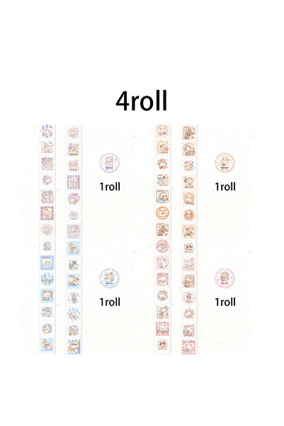 Choice S30694-A Mr. Paper 4-Roll Healing Soft Meow Tape - PET Silk-Glitter Di...