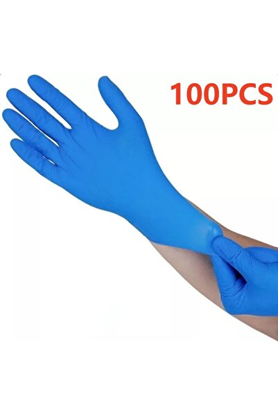 Choice L Blue 100PCS 20/100Count Blue Disposable Nitrile Gloves Powder & Late...
