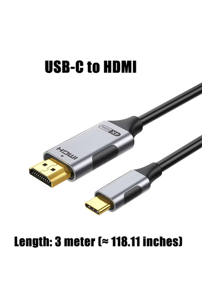 choice2 300cm USB-C to HDMI Adapter 4K 60Hz HD Video Conversion Cable Same Sc...