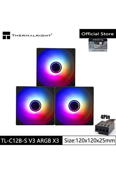 choice2 مروحة تبريد الهيكل TL-C12B-S V3 X3 Thermalright TL-C12W-S V3 ARGB 12 ...