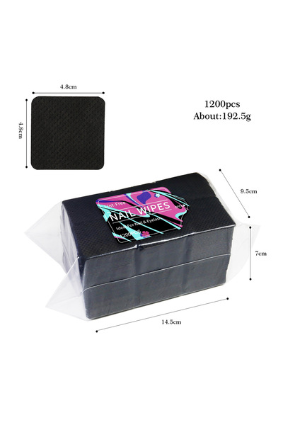 Choice 1200 Packed Black 1080pcs Boxed Nail Art Lint-Free Eyelash Glue Wipes ...
