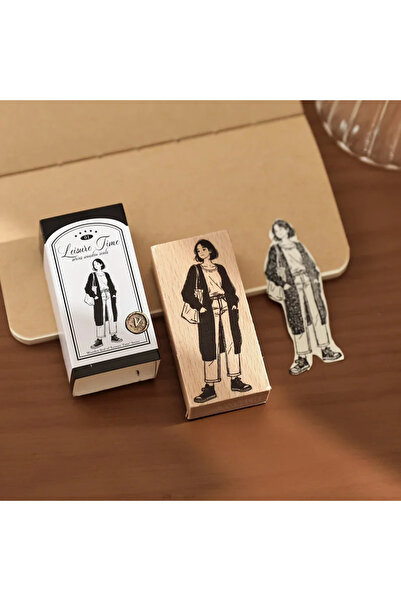 Choice5 c Creative Fashion Girl Wood Stamp Vintage Plants Collage Stamps DIY ...