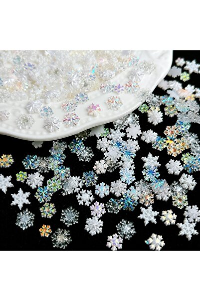 Choice Mixed 60PCS 60PCS Multi-sized Translucent Gradient Snowflake Resin Nai...