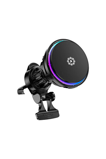 Vikefon black 15W Ice Cooling Magnetic Wireless Car Charger Fast Charging Sta...