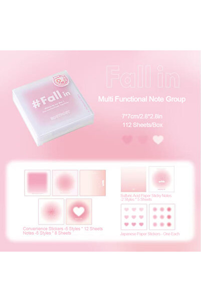 Choice1 Pink Multi Functional Sticky Note Book Ins Gradient Small Fresh Sulfu...