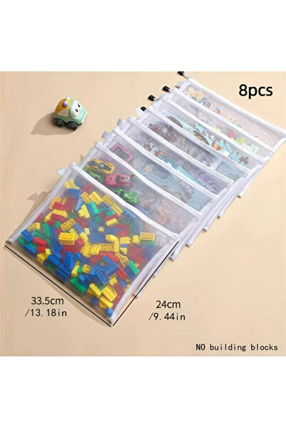 Choice4 L-8PCS 5pcs Waterproof Mesh Zipper Pouch Toy Storage Document Folder ...