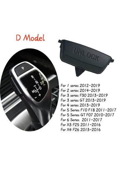 Choice D Model Matte Black ABS Car GearShift Knob P UNLOCK Button Switch Cove...