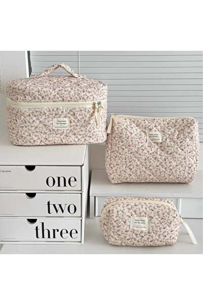 choice2 Tote Pink Women's Floral Print Cosmetic Bag Handbag Travel Storage Ba...
