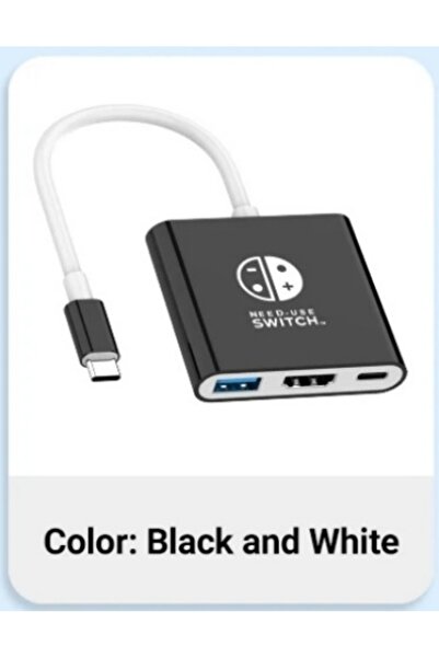 Choice black and white Portable Switch Docking Station TYPE-C Hub with HDMI a...