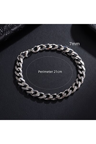 Choice 7mm New Trendy Chain Men Bracelet Classic Stainless Steel 3/5/7/9mm Wi...