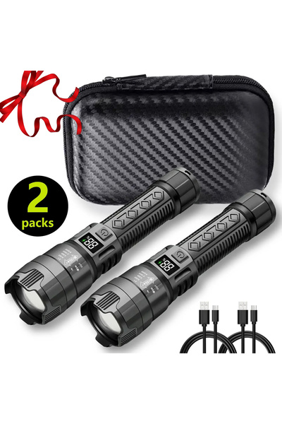 Heinast ZOOM 2PCS-BOX High Strong Power Led Flashlights 2000LM Tactical Torch...