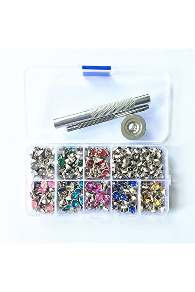 Choice 1 rivets with tool 8 Colors 240Pcs Punk Diamond Spikes Rivets/Rhinesto...