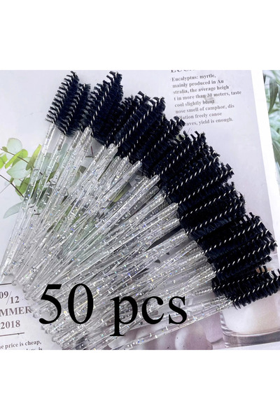 Choice7 50pcs Black 50pcs Mascara Wands Eyebrow Applicator Spoolers Eyelash B...