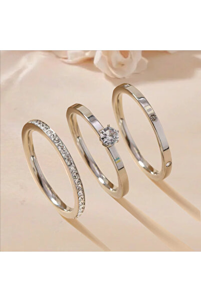 Choice 6 Sliver 3pcs Set Yupsk 6pcs/3pcs Stainless Steel Stacked Rings for Wo...