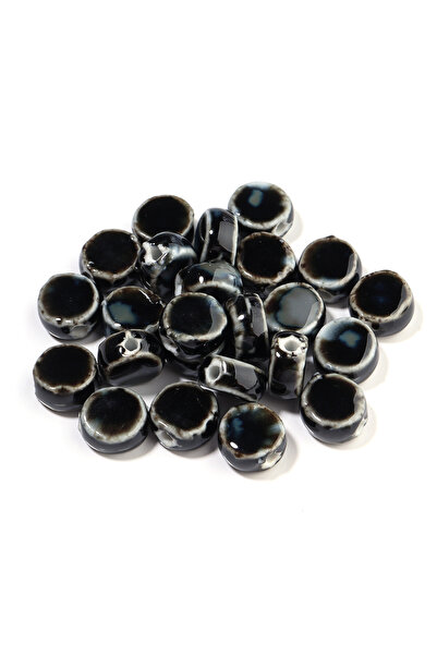 Choice8 Black 10pcs/lot 12mm Multicolor Ceramic Flat Round Beads Floral Glaze...