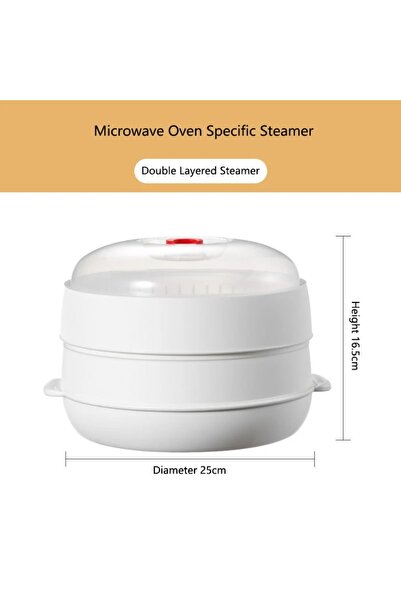 Choice WHITE Microwave Heating Steamer Household Large Capacity Steamer Kitch...