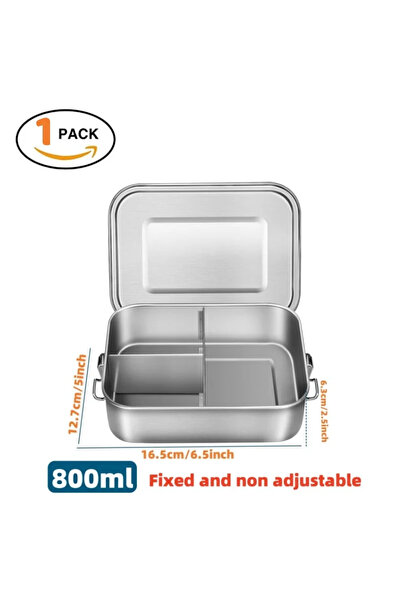 Choice 3 grid 800ml Stainless Steel Lunch Box for Kids And Adults, Portable L...