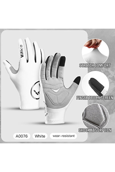 Choice15 S A0076-WH Touch screen long all finger gel sports bicycle gloves MT...